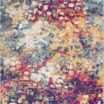 Abstract multicolor pattern rug design
