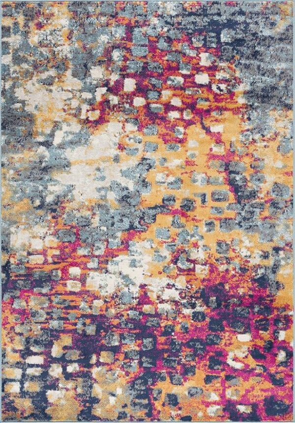 Abstract multicolor pattern rug design