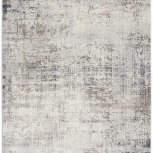 Abstract pattern area rug in neutral colors.
