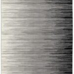 Gray gradient area rug with linear design