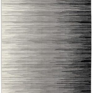 Gray gradient area rug with linear design