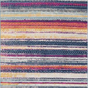 Colorful geometric patterned area rug