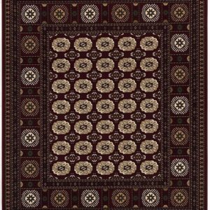 Traditional brown rug with intricate floral patterns.