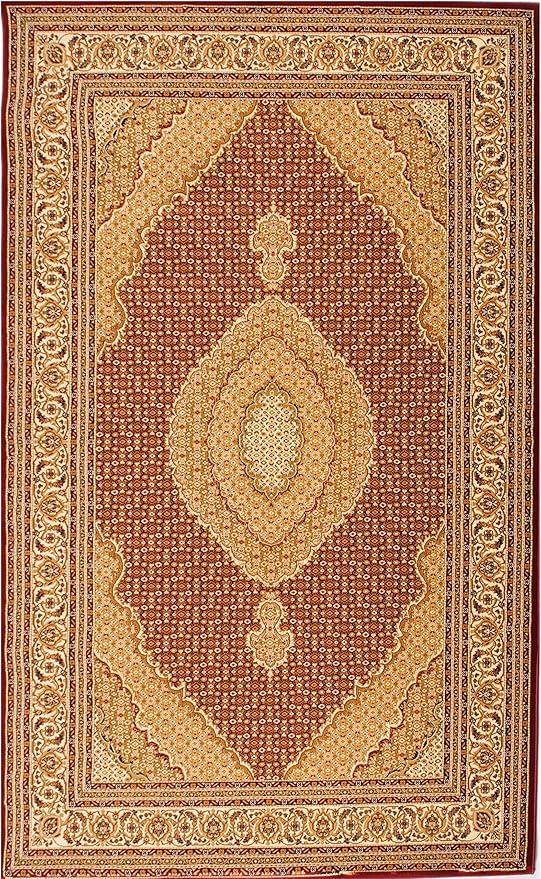 Intricate Persian rug with geometric patterns