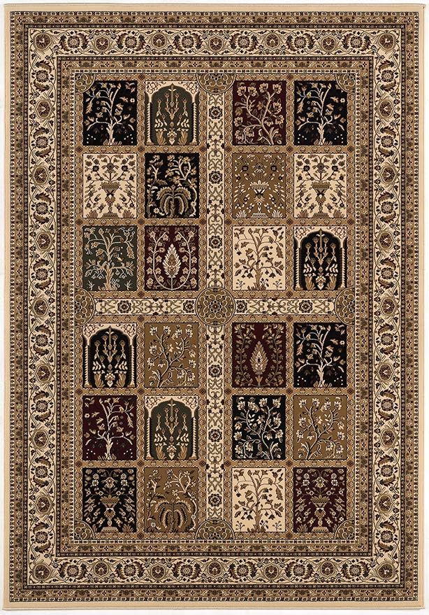 Ornate floral patterned area rug