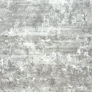 Gray vintage distressed floral pattern rug