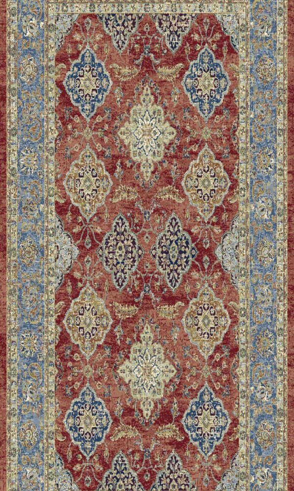 Intricate Persian-style rug with floral patterns.