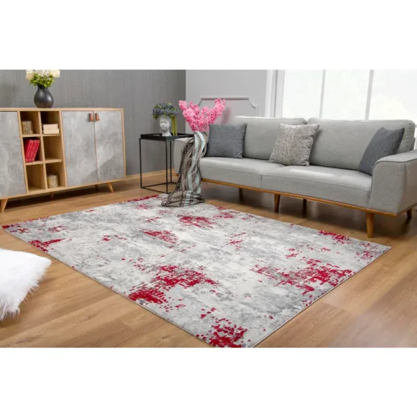 sunshine,koshani,allure,5452 red,area rug,contemporary