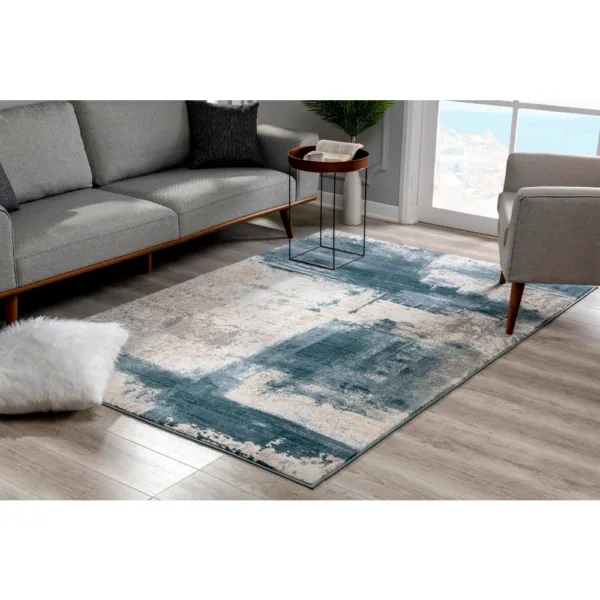 sunshine,koshani,arctic 6898 cream blue,area rug,runner,modern