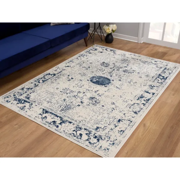 sunshine,koshani,casper 9336 navy,area rug,runner,distressed,traditional