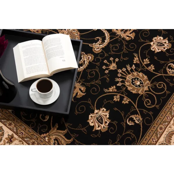 sunshine,koshani,jaipur 2117 black,area rug,runner,traditional,floral