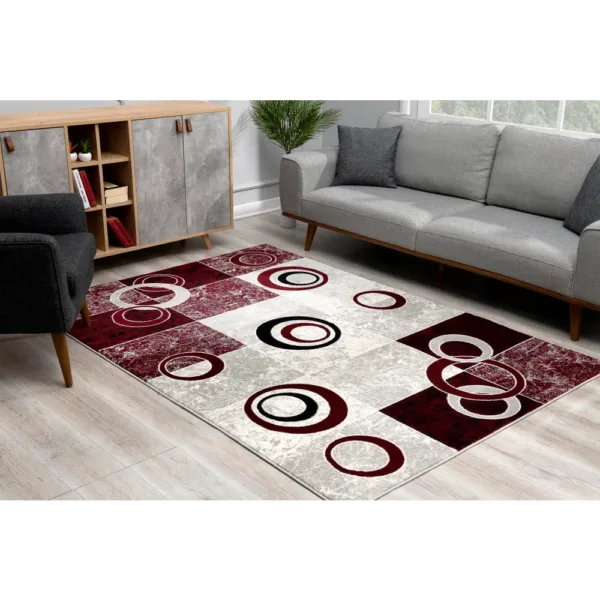 sunshine,koshani,vegas 6704 red,area rug,runner,geometric