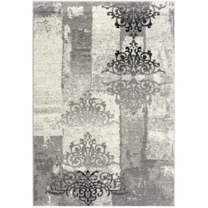 sunshine,koshani,vegas 6968 grey,area rug,runner,distressed,floral