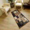 Modern rug and chairs on wooden floor