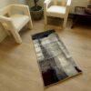 Modern abstract rug in stylish living room setting