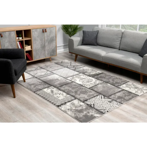 sunshine,koshani,vegas 7758 grey,area rug,runner,patchwork