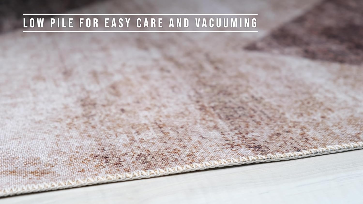 Low pile rug, easy care and vacuuming