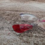 Spilled wine glass on carpet