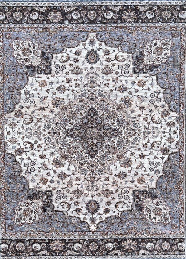Intricate Persian-style carpet with floral patterns.