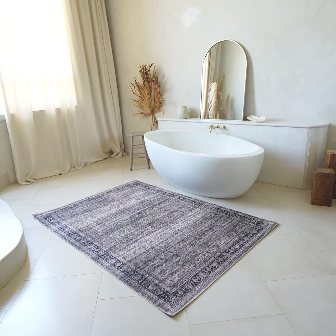 Modern bathroom with bathtub and elegant decor