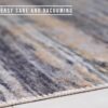 Low pile rug for easy vacuuming and care.