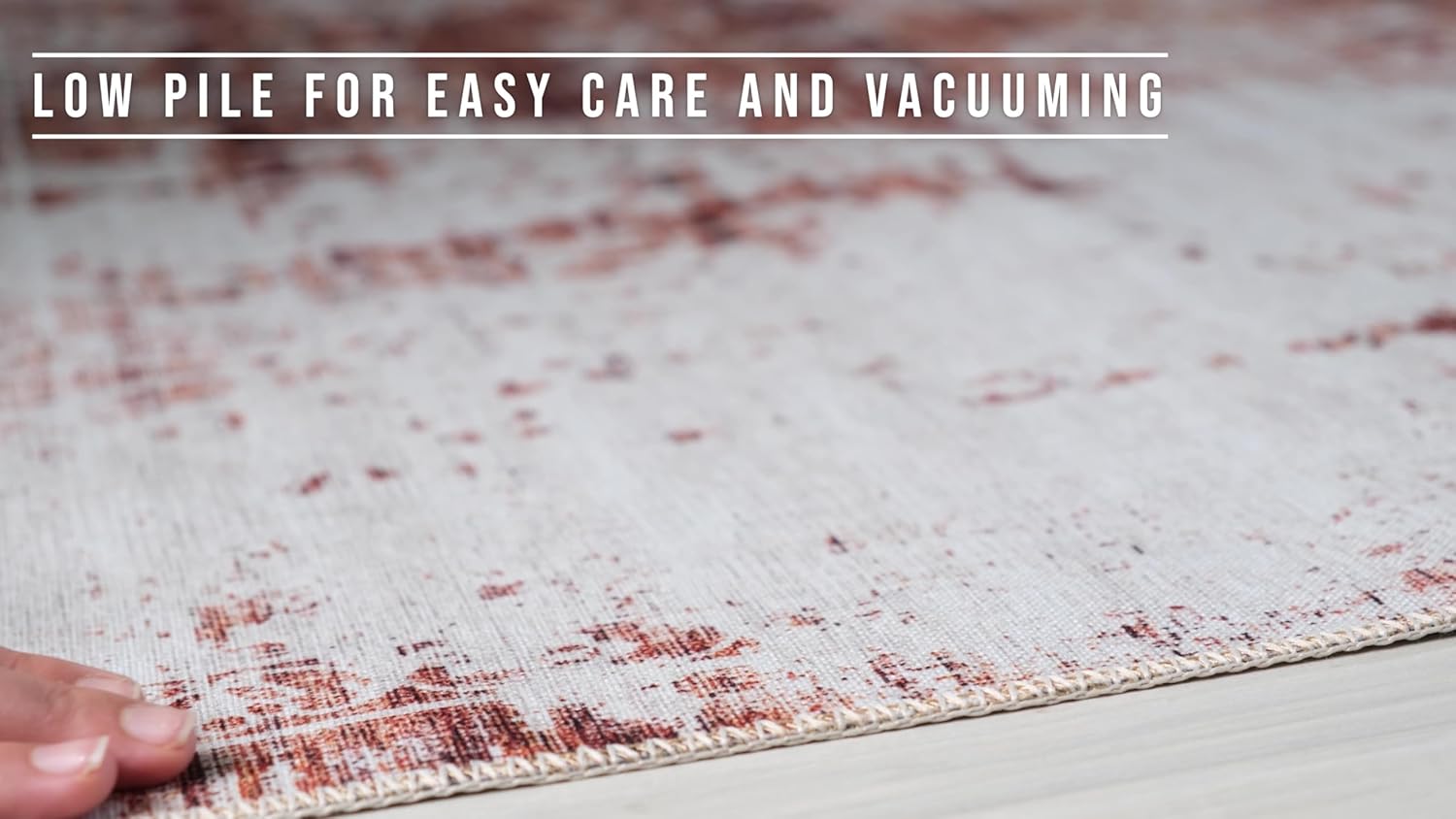 Low pile rug for easy maintenance