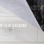 Rug with non-slip backing on wood floor.