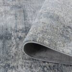 Elegant textured gray rug in close-up view