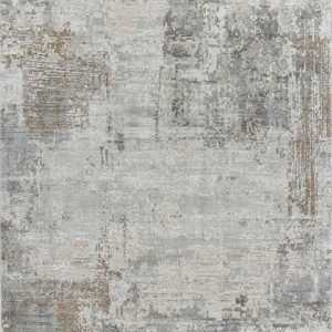 Abstract gray and beige textured area rug.