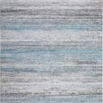 Blue and gray striped area rug