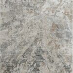 Abstract gray patterned area rug design.