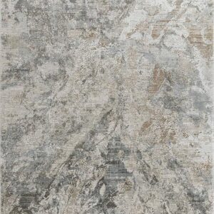 Abstract gray patterned area rug design.