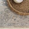 Woven basket on decorative area rug