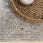 Woven basket on decorative area rug