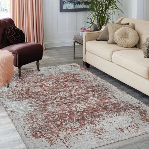 sunshine,koshani,sahara 4325 rust,area rug,machine washable