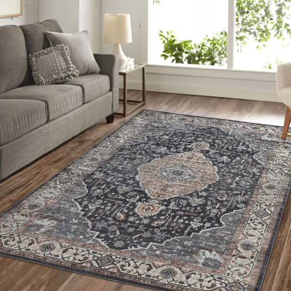 sunshine,koshani,sahara 4555 black,area rug,machine washable