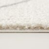 Close-up of a white shag rug texture.