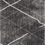 Gray area rug with geometric pattern