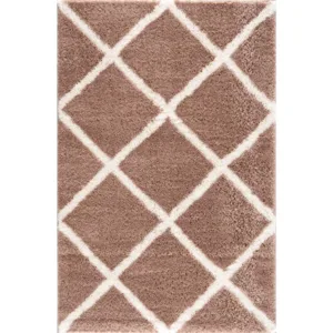 sunshine,koshani,puffy 8662 beige,area rug,trellis,shag