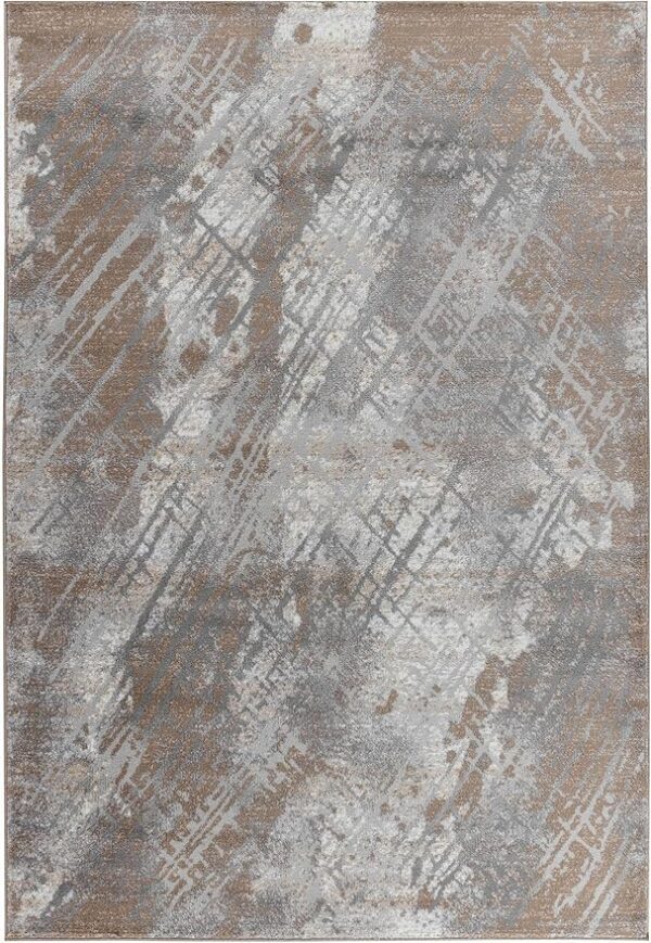 Abstract brown and gray textured carpet design.