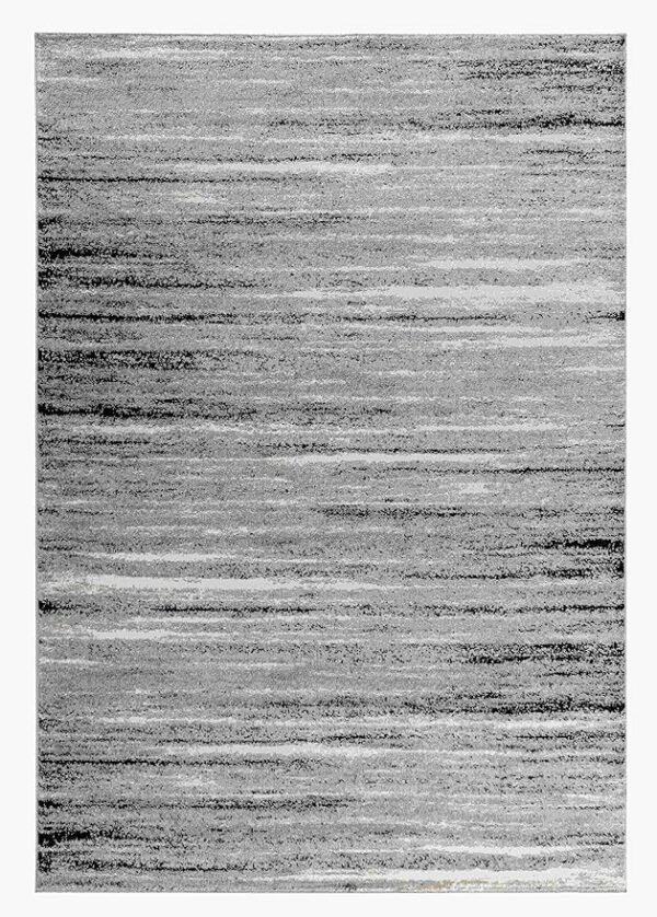 Gray striped textured area rug