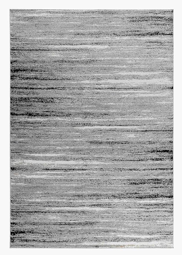 Gray striped textured area rug