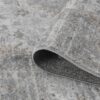 Close-up of gray patterned area rug