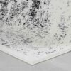 Black and white textured rug on floor