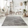 Modern living room with stylish gray rug