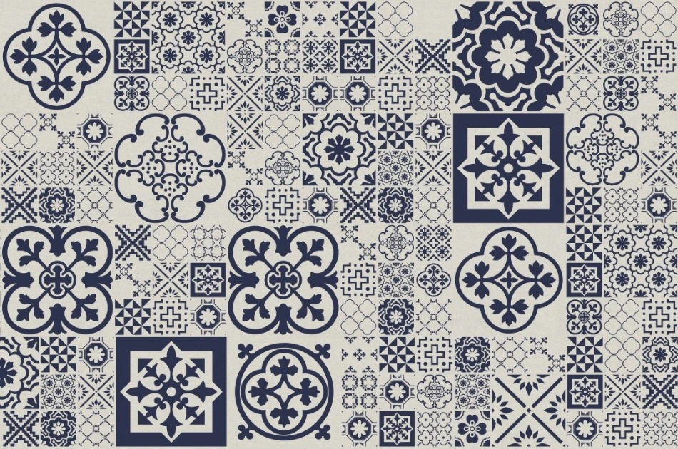 design printed collection clic cork retile blue