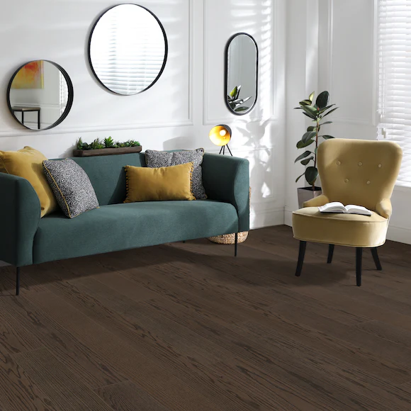 Modern living room with sofa and armchair