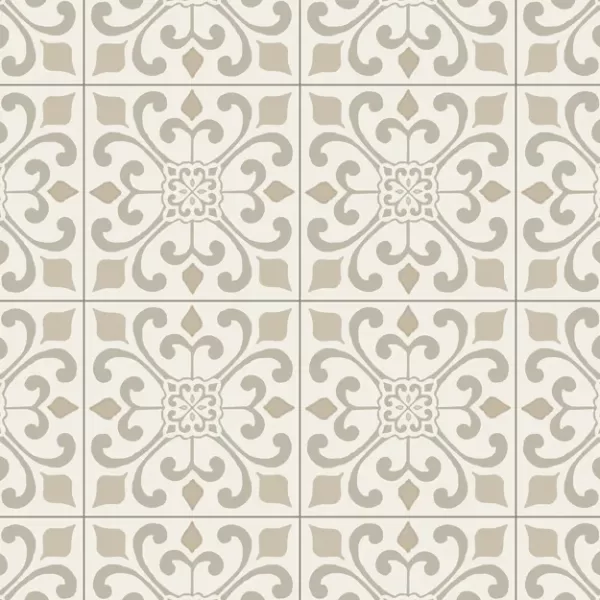 armstrong,cushionstep better, d10 amador medallion creme b3381,sheet vinyl,decorative