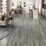 Modern living space with wood flooring and decor