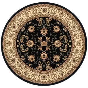 cosmos,antalia 2338 8802 black,round area rug,traditional,floral